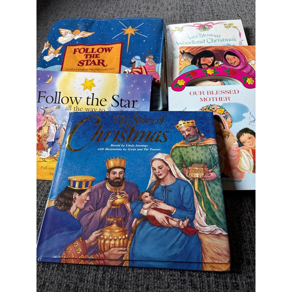 Kids Christmas Religious Book Lot The Story of Christmas Follow the Star 6 Books